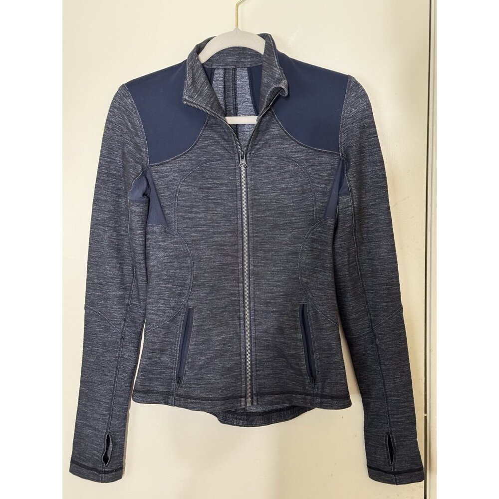 Lululemon Womens Blue Heather Long Sleeve Full-Zip Define Jacket Size 4